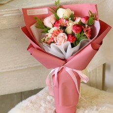 센트바스켓 조화 벨로아 가든 비누꽃 꽃다발, 베리핑크, 1개