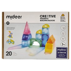 mideer 磁力積木 20PCS, 多彩透光, 1盒