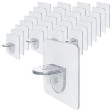 LivingHomeDetail 免鑽孔黏貼式層板支撐掛鉤 GE-17, 60個, 透明