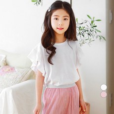 女童蝴蝶剪花框T卹