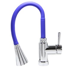 水龍頭 彩色側向單孔廚房鵝頸水龍頭 藍色, 1個