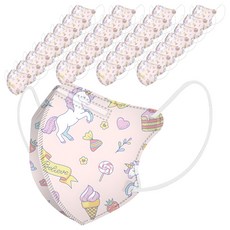 러블리앙즈 4겹 3D 입체 새부리형 마스크 유아용 소형, 4~8세_10매입_3개, F4유니콘 (4~8세), 6개, 10매입