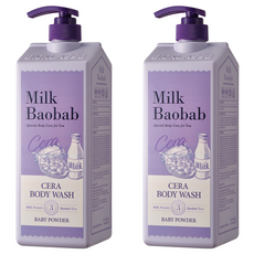 밀크바오밥 세라 바디워시 베이비파우더, 1.2L, 2개