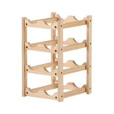 camaneu 木製酒瓶收納展示架 4層2瓶, 白色, 1個