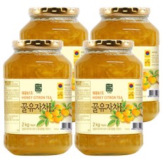 녹차원 차다움 꿀유자차, 4개, 2kg, 1개입
