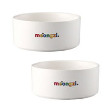 meongzi 寵物簡約設計陶瓷餐具 S, 白色, 2個