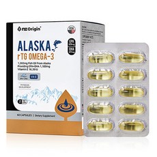 nz Origin 阿拉斯加產rTG Omega-3魚油軟膠囊, 60顆, 1盒