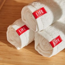 LIFE 無塵飯店毛巾 40支精梳棉, 白色, 10個