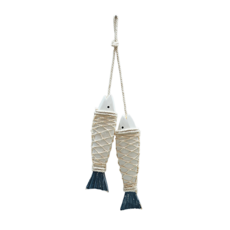 Mongliko 帶來好運的喬遷賀禮壁掛裝飾 避邪明太魚 2入, 白色