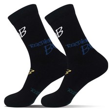 BOB 남성용 디럭스 쿠션 긴목 양말 BOB-204 2켤레, 블랙, 2개