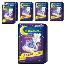 whisper 好自在 台灣公司貨 熊抱安睡 量多衛生棉, 夜用(42.5cm), 14片, 6包