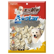 A star 牛奶潔牙嚼嚼骨結 S尺寸 幫助口腔保健 保持口氣芬芳 美味又補鈣 小包裝外出便攜 隨時潔牙, 牛奶, 300g, 1包