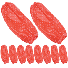 泰坦 實用防水袖套 10入, 紅色