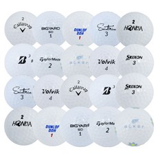 知名品牌二手高爾夫球 A級, 1個, 白色, 20入