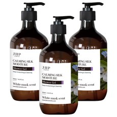 제이에이치피 녹초엽 실크 모이스쳐 약산성 샤워젤 화이트 머스크향, 500ml, 3개