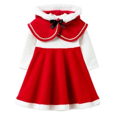 오즈키즈 여아용 레드코코 원피스 케이프 세트