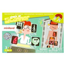 Miniland 身體X光磁鐵遊戲板 Set 認識人體骨骼器官 訓練手眼協調 強力吸磁 1片磁鐵底板+19片造型磁鐵 3-7歲適用, 1組, 19片