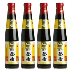 黑龍 春蘭級 黑豆蔭油, 100%黑豆經古法120天日曝, 不含防腐劑、味精、糖精、人工色素, 400ml, 4瓶