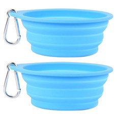 DING DONG PET 寵物楓葉可折疊矽膠碗 1口 600ml, 藍色, 2個