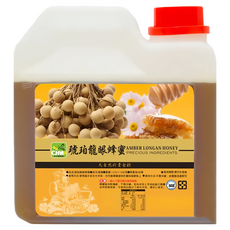 彩花蜜 台灣琥珀龍眼蜂蜜, 低溫濃縮保持酵素活性, 無農藥噴灑豐富蜜源, 1.2kg, 1桶