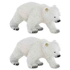 papo 走路中的北極熊寶寶公仔 50145, 2個