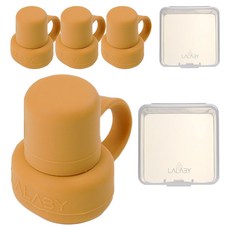 랄라비 실리콘 파우치 토퍼 2P 세트 빨대컵부속용품, 2세트, 토퍼2P(Yellow)+케이스