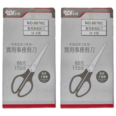 SDI 手牌 實用事務多用途剪刀 12卡裝 172mm, 0876C, 2個