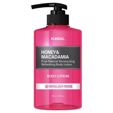 KUNDAL 昆黛爾 蜂蜜&澳洲堅果保濕身體乳 英國玫瑰香, 500ml, 1瓶
