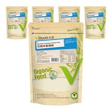 Vilson 米森 有機中筋麵粉, 芬蘭原裝進口, 100%全粒小麥研磨烘培粉, 500g, 5包