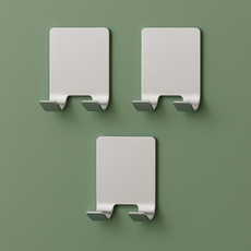 Greenuer 不銹鋼免打孔多用途刮鬍刀架掛鉤, 銀色, 3個