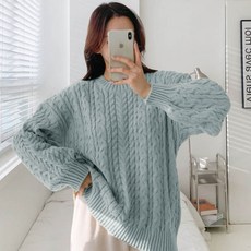 Borimam 柔和色調寬鬆麻花針織孕婦裝 VA060