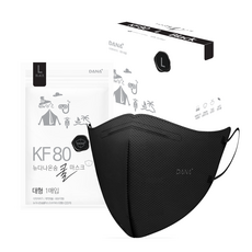 뉴다나온숨 새부리형 쿨마스크 대형 KF80, 50개입, 1개, 검정색