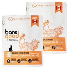 bare good 真原力 自然健康貓糧, 放牧雞 + 鮭魚, 250g, 2袋