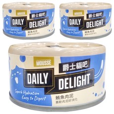 DAILY DELIGHT Mousse肉泥罐 貓副食罐頭, 鮪魚, 80g, 3罐