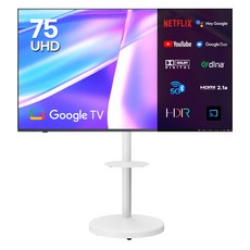 이노스 4K UHD LED TV + 대형 무빙 티비 스탠드 FS-30 화이트 세트, 189cm(75인치), S7501KU, 거치대형, 방문설치