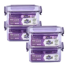 韓國 ecosense All Tritan Premium 密封容器 Heatlock, 4個, 700ml