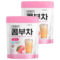 Danongwon 乳酸菌康普茶 水蜜桃口味 20包 每杯僅16卡路里 獨立包裝 方便攜帶 德國紅茶菌萃取 無酒精, 5g, 2袋