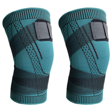 쿼르디 스포츠 러닝 피트니스 요가 니트 압축 테이핑 스트랩 무릎 패드, 2개, 그린