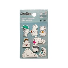 德德小品集 多款式 POP小白熊的生活標籤貼套裝, 螢光透明PET材質，防潮不易撕破，可重複黏貼, 不適用, 120張, 1組