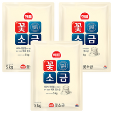 해표 꽃소금, 5kg, 3개