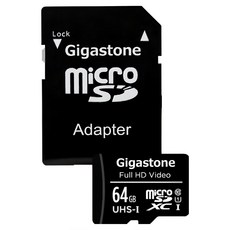 GIGASTONE 立達 MicroSDXC C10/UHS-1 64GB 記憶卡 (附轉接卡) - Full HD影片系列, 1個