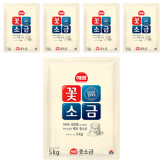 해표 꽃소금, 5kg, 5개