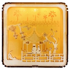 逗趣點 神秘古風 DIY木質拼圖小夜燈 國風貓 木頭色