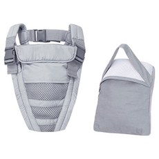 깨비다 메쉬 휴대용 아기띠 경량 파우치형, 그레이
