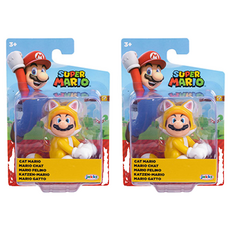 잭스퍼시픽 슈퍼마리오 닌텐도 마리오 고양이마리오 피규어 6.35cm 91424, 2개
