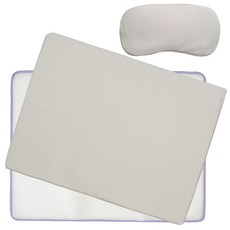 hwamo baby 可拆式柔軟三層棉紗網眼墊套+網眼枕, 米色