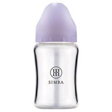 Simba 小獅王辛巴 蘊蜜質金玻璃寬口防脹氣奶瓶, 紫芙, 180ml, 1個