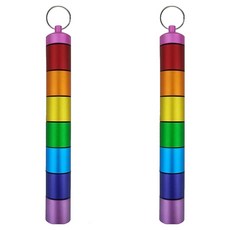 특별한상점 등산 여행 일주일 분리 알루미늄 약통 무지개, 2개