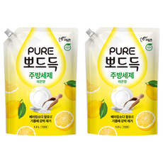 피죤 퓨어 뽀드득 주방세제 레몬향, 1.2L, 2개