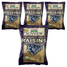썬뷰 유기농 건포도 스낵팩, 198g, 4개